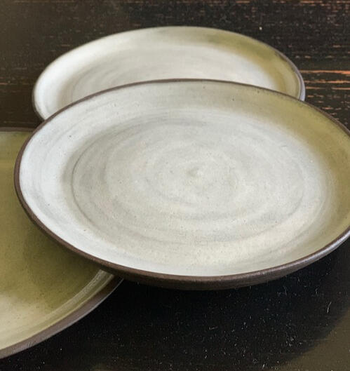 Layered White and Grey Plates