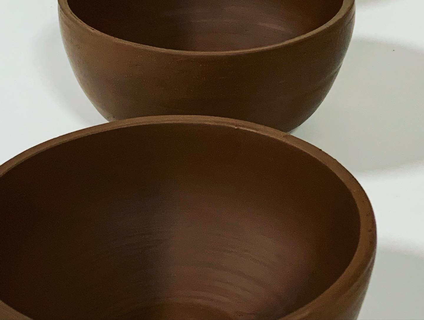 Two Large Brown Bowls